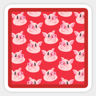 Cool piggy in red and pink for pigs Sticker